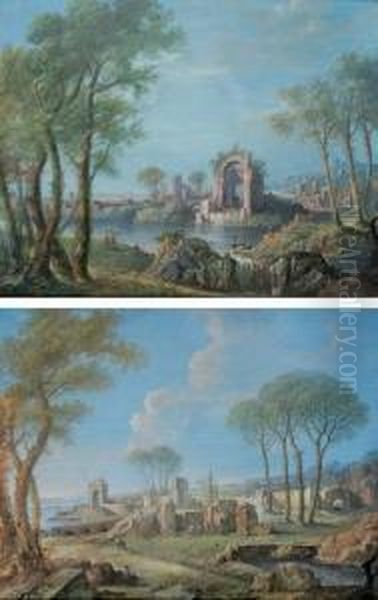 A Capriccio Of A Mediterranean Coastal Inlet With Figures Amongst Ruins; And A Capriccio Of A Mediterranean Coast With Ruins And Figures On A Path


Lot Title - view 1