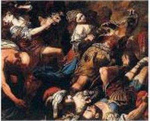 The Rape Of The Sabine Women by Pietro Paolo Raggi