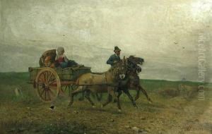 A Horse Cart And Driver by Giuseppe Raggio