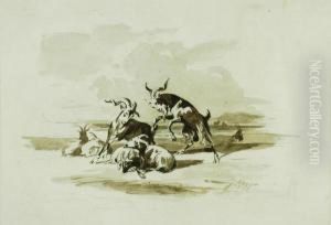 Capre Al Pascolo by Giuseppe Raggio