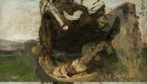Pastore Che Aggioga Un Bufalo by Giuseppe Raggio