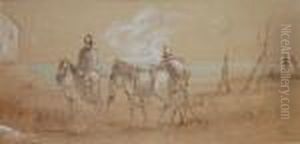 Marina Con Soldati A Cavallo by Giuseppe Raggio