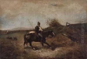 Buttero Nella Campagna Romana by Giuseppe Raggio