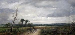 Faggot Gatherers In An Open Landscape by Adolphe Ragon