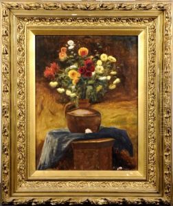 Nature Morte Aux Fleurs. by Jules Felix Ragot