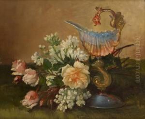 Composition Au Nautile Et Aux Fleurs by Jules Felix Ragot