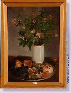 Nature Morte Aux Fleurs Et Aux Fruits by Jules Felix Ragot
