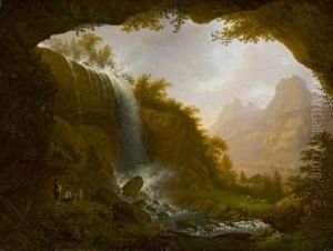 Weth- Oder Staubibach Im Muotathal Canton Schwitz by Johann Caspar Rahn