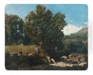 Paysage by Diodore Charles Rahoult