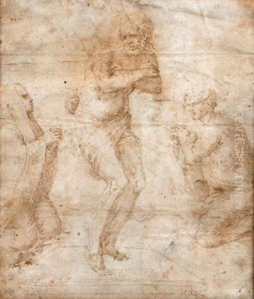 Le Christ Adore Par Un Saint Et Une Sainte - view 1