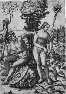 Mars Und Venus Mit Amor by Marcantonio Raimondi