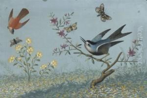 Still Life With Flowers, Birds And Butterflies