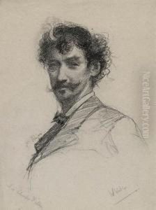 Portrait Of Whistler by Paul Adolphe Rajon