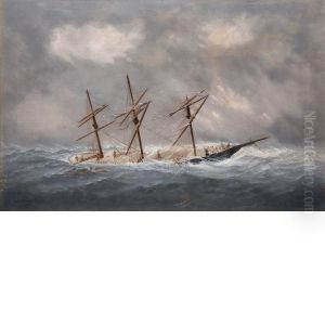 Clipper Ship In A Gale by Charles Sidney Raleigh