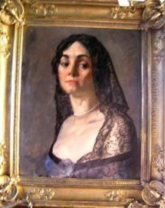 Frauenportrait - Mit Schwarzem Spitzenschleier