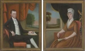 A Pair Of Double Portraits Of Mr. And Mrs. Nathaniel by E. W. Ralph