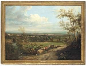 An Extensive View Of Manchester, From The South-west, Withwood-sawyers In The Foreground