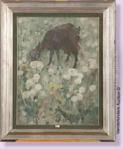 Chevre Au Milieu Des Ombelliferes by Henri Ramah