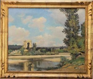 Pont Au Dessus De La Riviere, Bourgogne by Claude Rameau