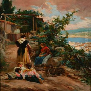 Women And Children On A Mountain Road
