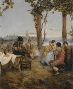Cante Andaluz Con Sevilla Al Fondo (an Afternoon's Amusements, Seville) by Manuel Ramirez - Ibanez