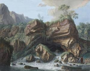Die Quelle Des Doubs Bei Mouthe Am Fusse Des Mont Risoux. by Ramu De La Place Francois - Rodolphe