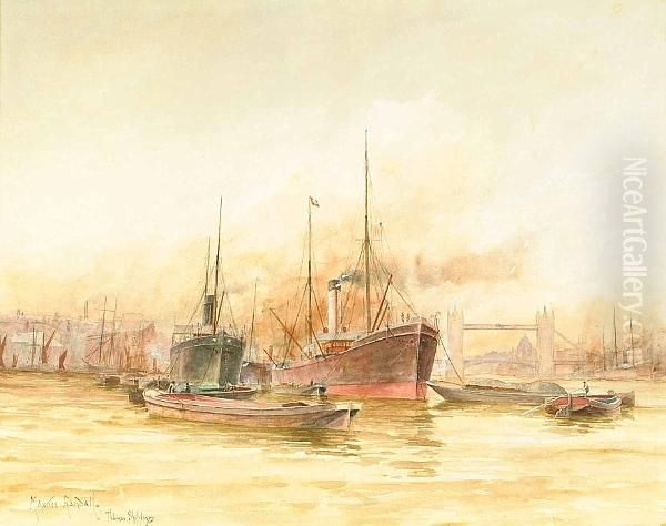 Thames Shipping, Near Tower Bridge - view 1