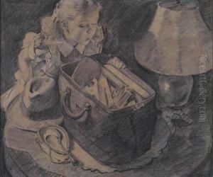 Girl Looking In Doctor's Bag.
