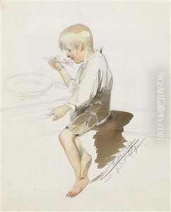Konvolut Von Sechs Skizzenblattern by Johann Matthias Ranftl