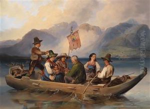 Crossing Wolfgangsee by Johann Matthias Ranftl