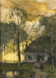 Farm Scene At Dawn by Henry Ward Ranger