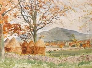 Landscape With Haystacks by William Bruce Ellis Ranken