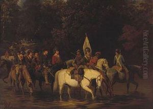 Revolutionary Militia Crossing A River