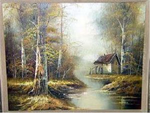 River Landscape With Watermill by Fletcher C. Ransom