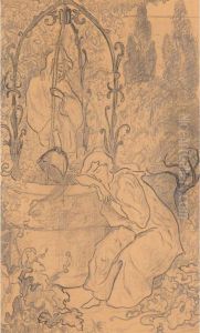 Woman Asleep By Well