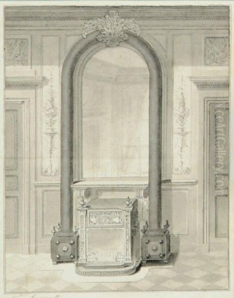 Deux Dessins D'architecture D'interieur - view 1