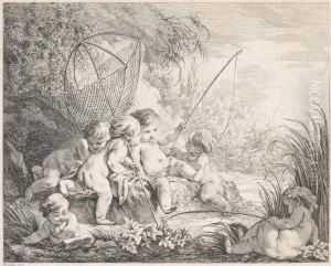 "zwei Putten; Les Pescheurs"