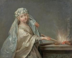 Portrait De Melle Du Pressy En Vestale