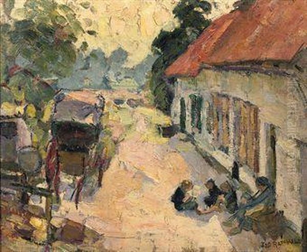 Children And A Carriage By A Farm - view 1