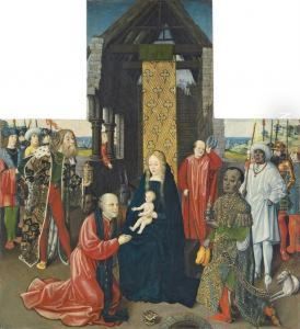 The Adoration Of The Magi - A Panel From An Altarpiece by Hans Raphon