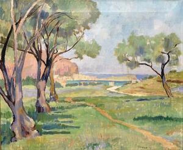 Sommerliche,sudlandische Landschaft Am Meer - view 1
