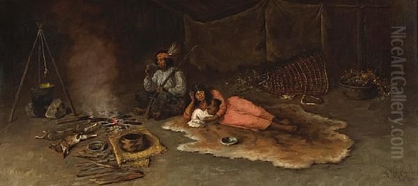A Pomo Indian Family At Fort Ross by Henry Raschen