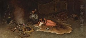 A Pomo Indian Family At Fort Ross