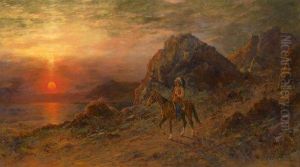 Indian Chief At Sunset