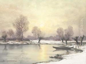 See Bei Winterlichem Sonnenuntergang by Alfred Rasenberger