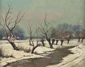 Winterliche Niederrheinlandschaft by Alfred Rasenberger