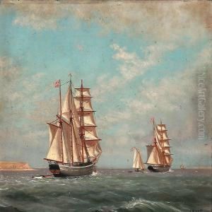 Seascape With Two Brigantines Near A Coast