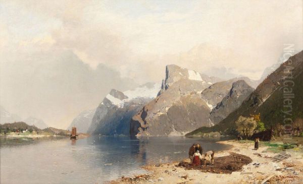 Fischer In Fjordlandschaft - view 1