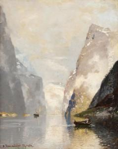 Paar Fjordlandschaften by Georg Anton Rasmussen