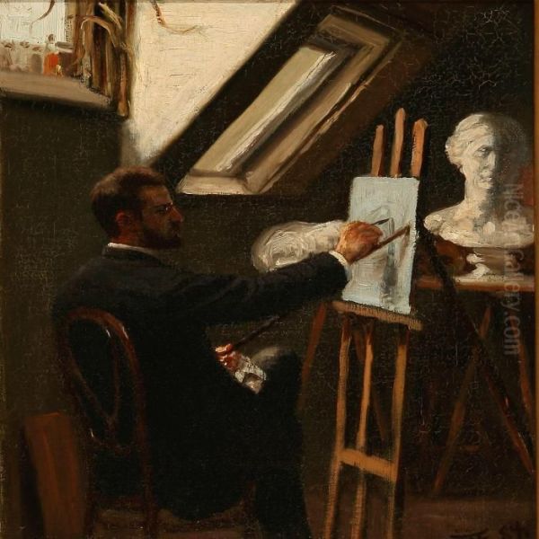 An Artist In His Studio - view 1